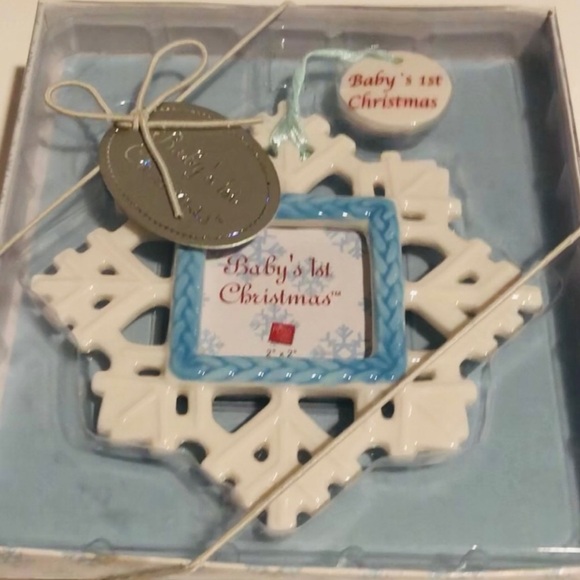 - Baby's 1st Christmas Snowflake Ornament Blue Boys - Picture 1 of 4